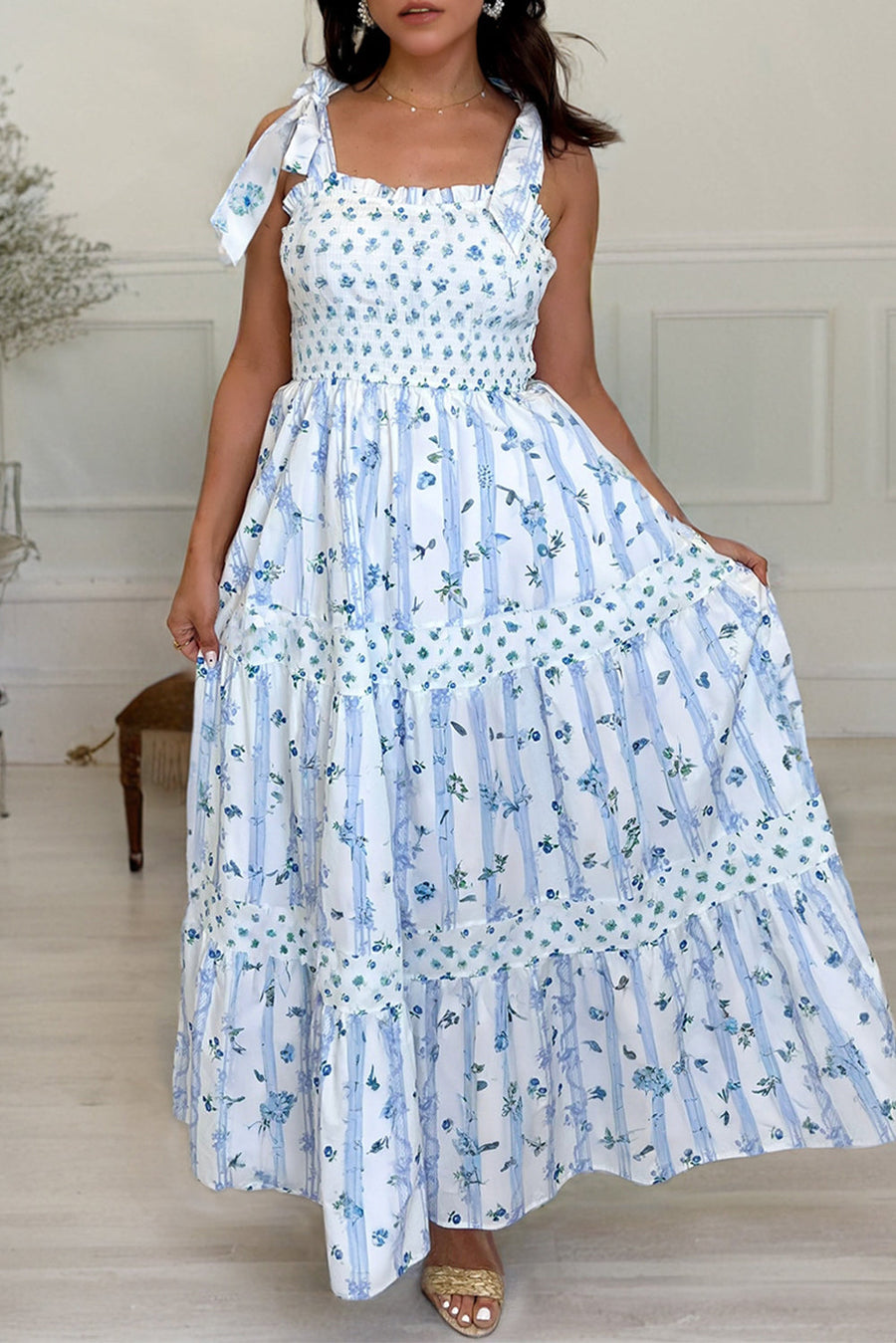 Bluebell Smocked Floral Tiered Maxi Dress